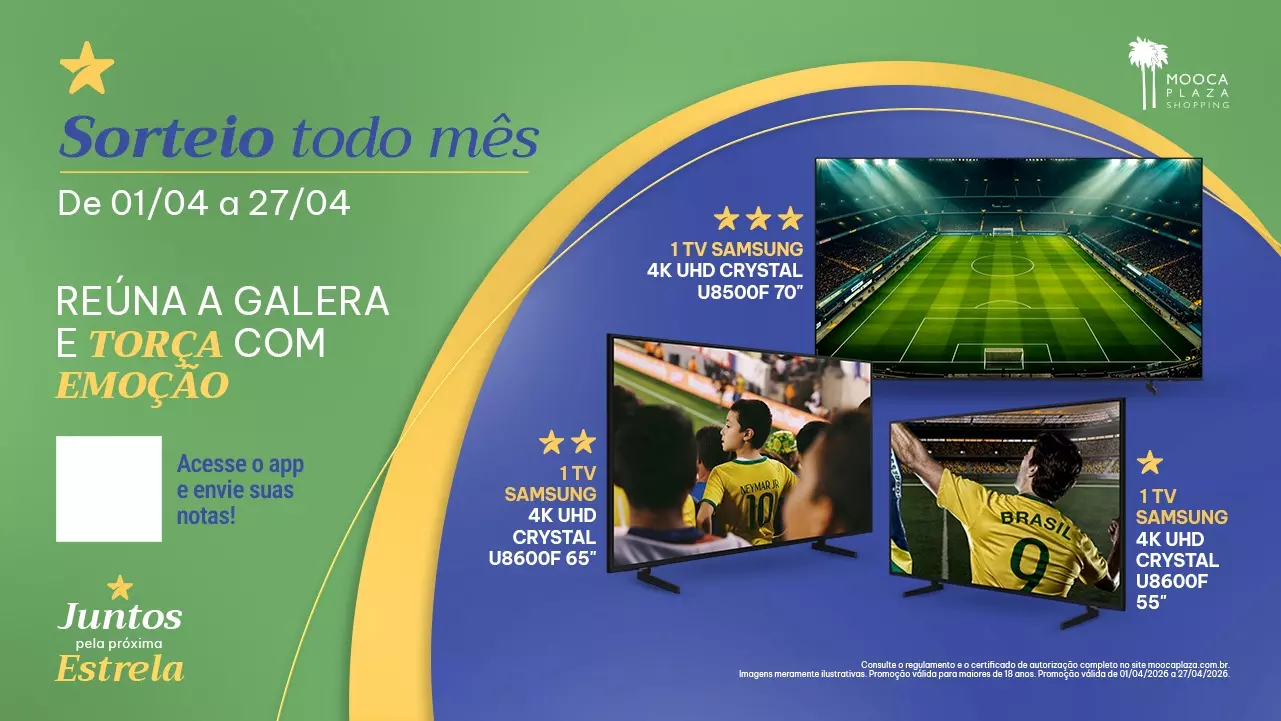 Concorra a uma TV nova e entre no clima da Copa do Mundo: Mooca Plaza Shopping lança promoção especial
